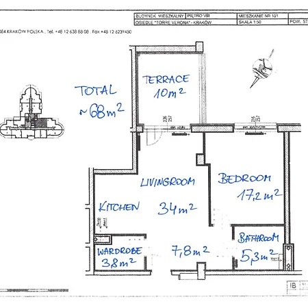 Verona 115, 69m2, Terrace, Garage 公寓
